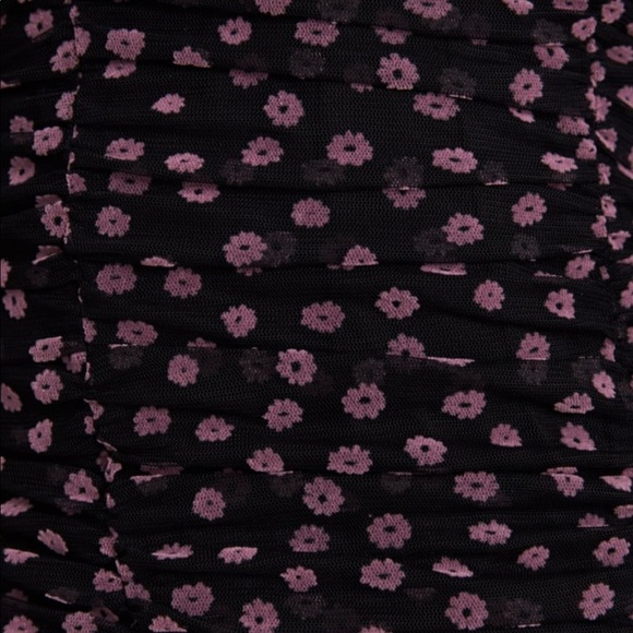 ZARA DRAPED FLORAL MINI DRESS - Picture 5 of 9